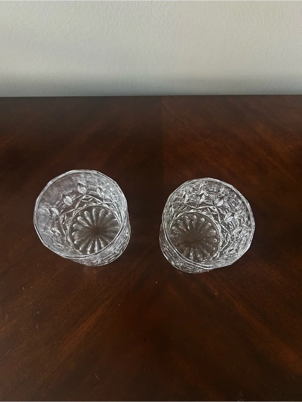 2 Whiskey Crystal Glasses Drinkware